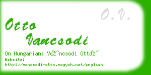 otto vancsodi business card
